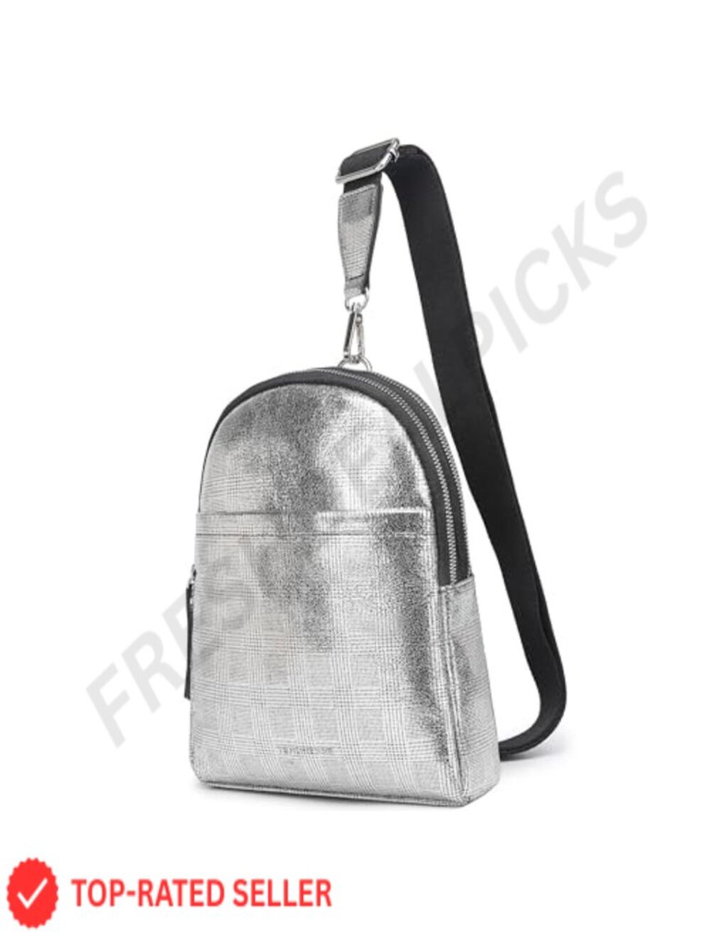 PU Leather Multi-Pocket Crossbody Sling Backpack 2.6L